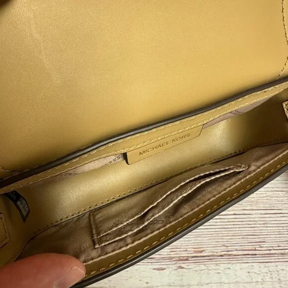 MICHAEL KORS Greenwich Extra Small East West Sling Leather Crossbody - Camel - Picture 4 of 6